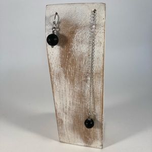 Asymmetrical Essential Oil Lava Rock Earrings